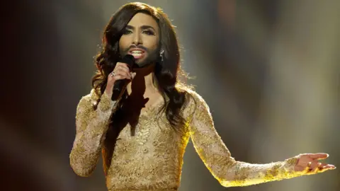 Getty Images Conchita Wurst of Austria performs during a dress rehearsal the day before the second semi final of the Eurovision Song Contest on May 7, 2014 in Copenhagen, Denmark