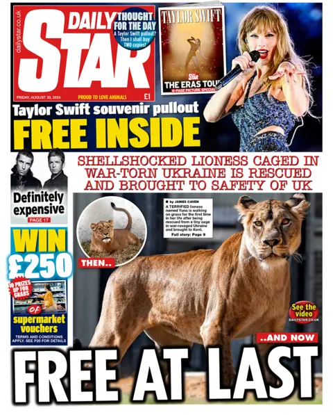  "Free at last...shell-shocked lioness caged in war-torn Ukraine is rescued and brought to safety of UK"