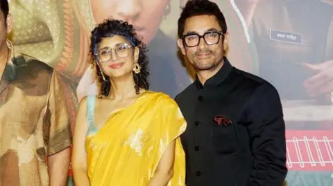 Getty Images Kiran Rao and Aamir Khan attend the screening of the film 'Raapata Ladies' on February 27, 2024 