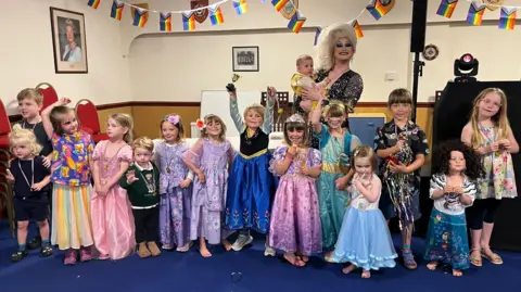 BBC/Charlie Jones Melodie Muse with children at the workshop