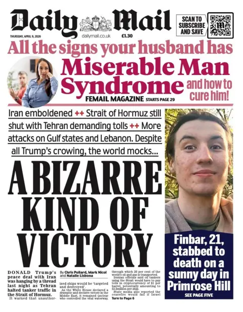 The headline on the front page of the Daily Mail reads: “A bizarre kind of victory”.