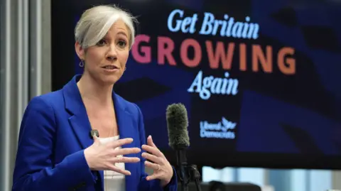 Liberal Democrat deputy leader and Treasury spokesperson Daisy Cooper during a press conference at UK Finance in central London Picture date: Wednesday February 11, 2026.