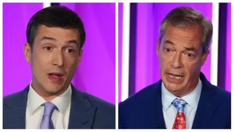 BBC Adrian Ramsay and Nigel Farage