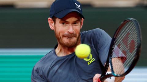 Andy Murray in action at the French Open