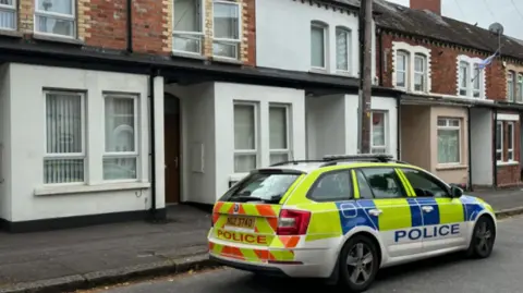 PSNI car in Donegall Avenue