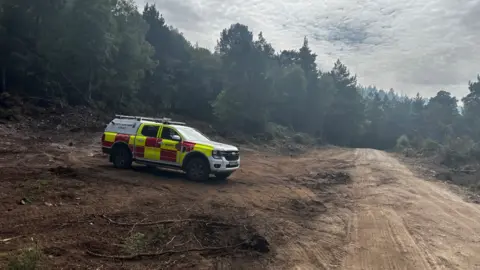 SFRS a fire service truck on scorched earth