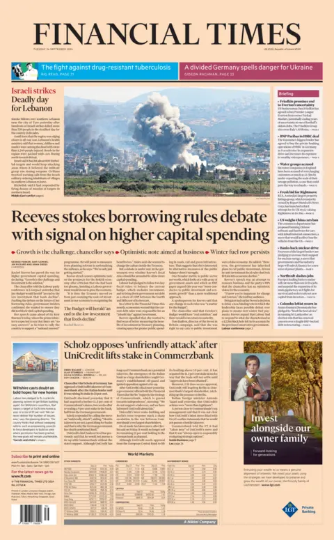 La portada del Financial Times. El titular dice: 