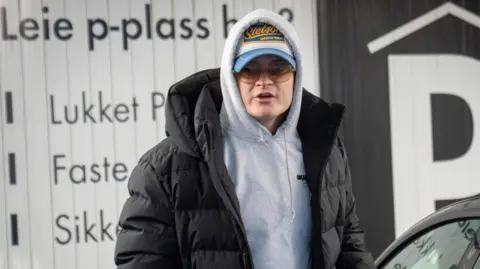 Marius Borg Hoiby on his way to a meeting with his lawyer in Oslo in January