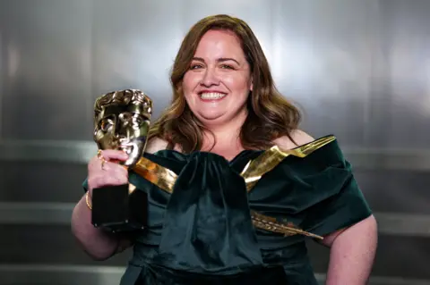 Getty Images Jessica Gunning with her Bafta award 