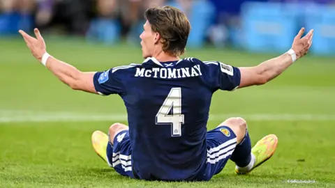 Scotland midfielder Scott McTominay shows his frustration