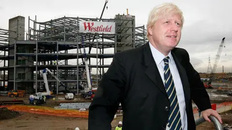 Getty Images Mayor of London, Boris Johnson visits the site of Stratford City on September 2, 2008 in London.