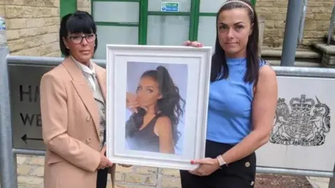 Georgia Brooke's picture was taken into court on Wednesday by her mother, Samantha Beaumont, and her sister, Nadia Brooke