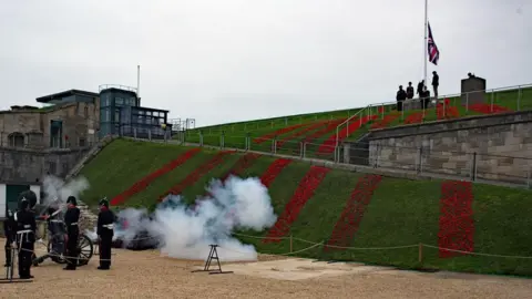 Cannon Fire taken at Nothe Fort, Weymouth Remembrance Event. Photo taken by Frank Devine in Bovington.