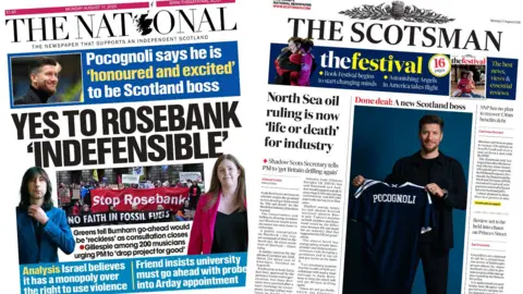Composite of National and Scotsman front pages