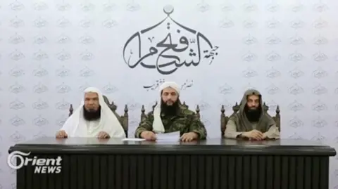 Reuters Screengrab of video showing Abu Mohammed al-Jawlani speaking in 2016 under the banner of Jabhat Fatah al-Sham