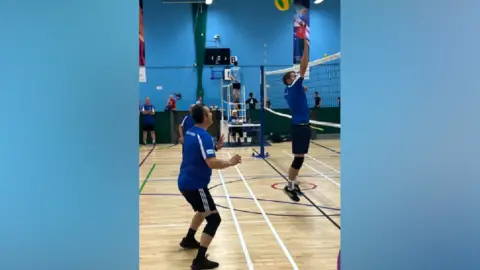 Darren Creed Darren Creed playing volleyball at the British Transplant Games 2024