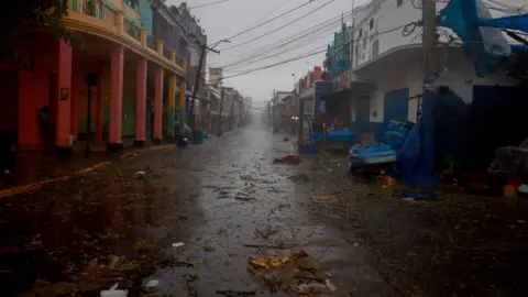 Getty Images Jamaica's capital Kingston under the storm. Photo: 3 July 2024