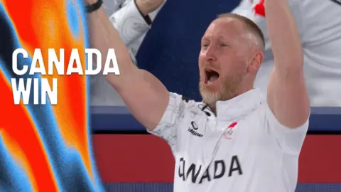 Canada's Brad Jacobs celebrates