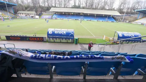Getty Images A Halifax RLFC scarf draped over a row of seats at The Shay, where the club plays home matches.