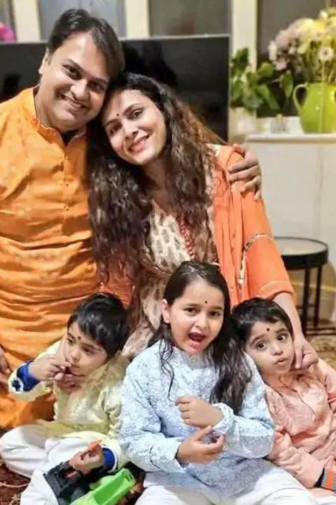 Derby Hindu Temple Dr Prateek Joshi, his wife and three children