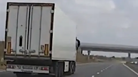 Lorry on an A-road.