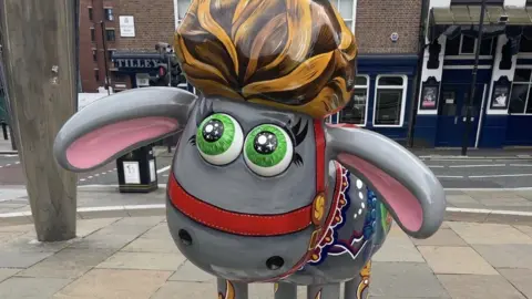 St Oswald's Hospice Shaun the sheep sculpture