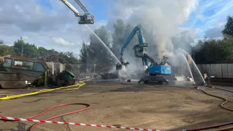 Hertfordshire Fire and Rescue Service Fire being extinguished