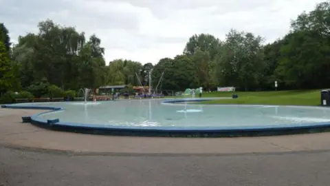 The paddling pool in Markeaton Park. 