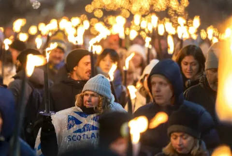 PA Media Edinburgh torchlight procession