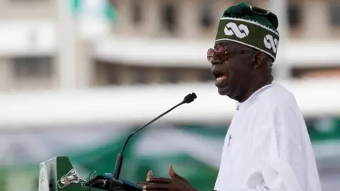 Reuters Nigerian President Bola Tinubu speaks after the swearing-in ceremony in Abuja, Nigeria May 29, 2023