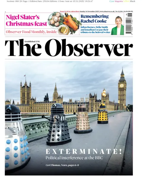 The Observer front page