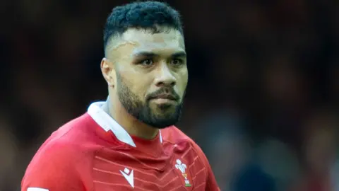 Willis Halaholo playing for Wales