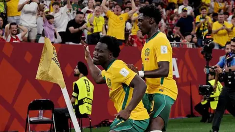 Irankunda copies Tim Cahill's celebration as Australia beat Turkey