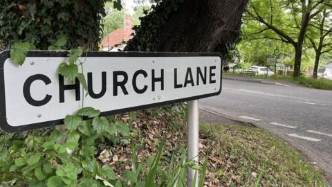 Church Lane., Kings Worthy sign