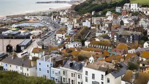 Getty Images A panorama of Hastings from the air