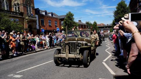 Military vehicles in convoy to celebrate 80th anniversary of D-Day