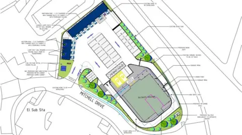 BP Pulse Architect plans of former Frankie & Benny's site