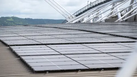 WRU Solar panels on tin roof