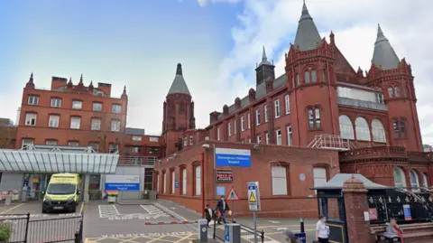 A Google street view image outside of Birmingham Children's Hospital