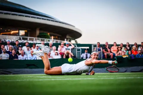 Adrian Dennis France's Caroline Garcia at Wimbledon