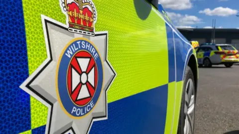 The side of a police car