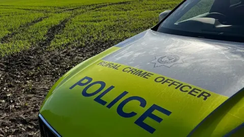 Norfolk Rural Crime The front of a rural crime police car