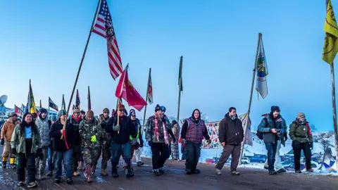 Getty Images  The Showdown at Standing Rock is a win for Native Tribes. The U.S. Army Corps of Engineers turned down a key permit for a the Dakota Access Pipeline that was slated to drill beneath the Missouri River and through sacred Sioux grounds. Many consider this a historic victory for Native Americans and climate activists who have protested the project for months.