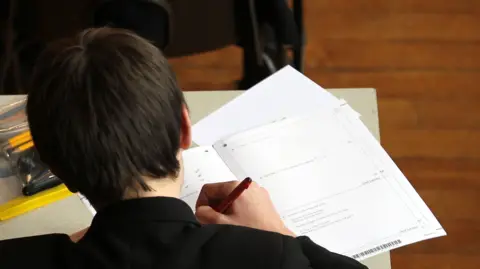 A student sitting an exam