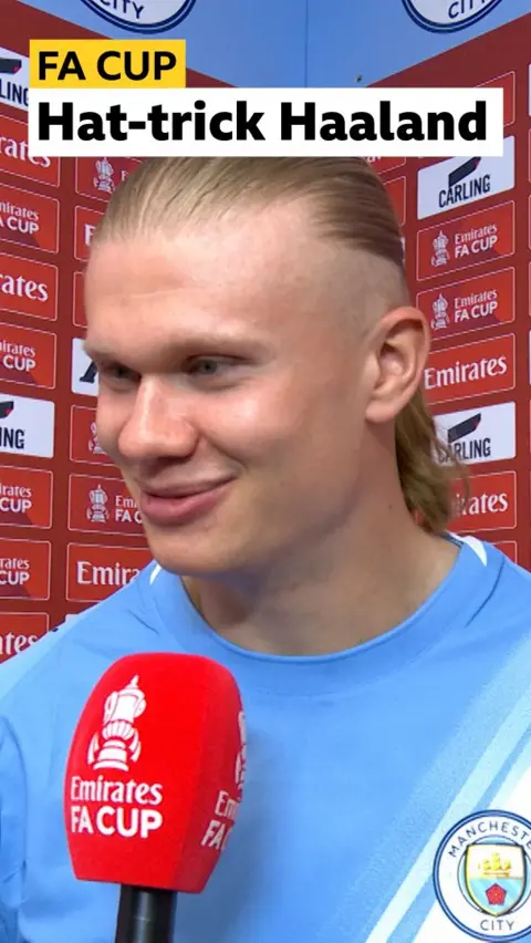 Erling Haaland of Manchester City in post-match interview