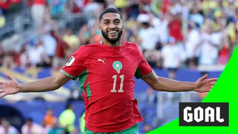  Ismael Saibari celebrates his goal for Morocco against Brazil