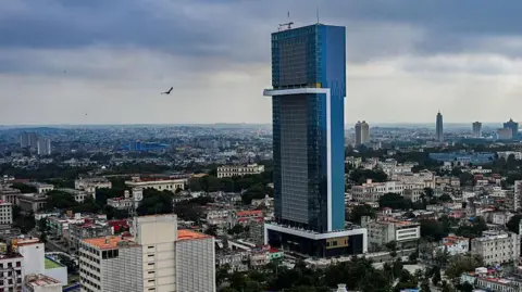Getty Images The Torre K hotel standing over the Havana skyline, much higher than any other building