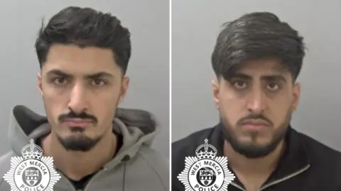 West Mercia Police Mug shots of Faheem Chohan and Jawad Hussain who both have dark hair and facial hair