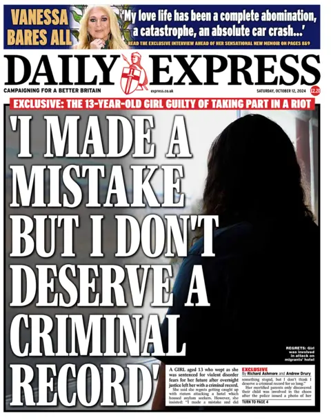 Daily Express front page with headline: 