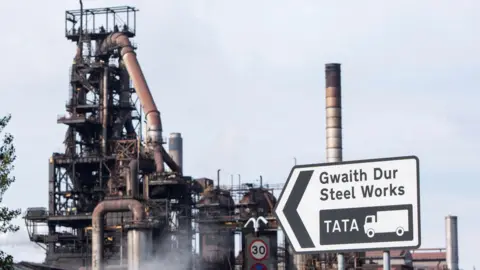 Reuters The entrance to Port Talbot steelworks
